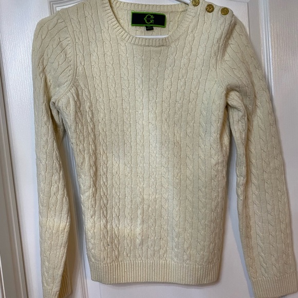 C Wonder by Chris Burch (Tory’s ex-husband) off white cable knit sweater size M - Picture 2 of 5